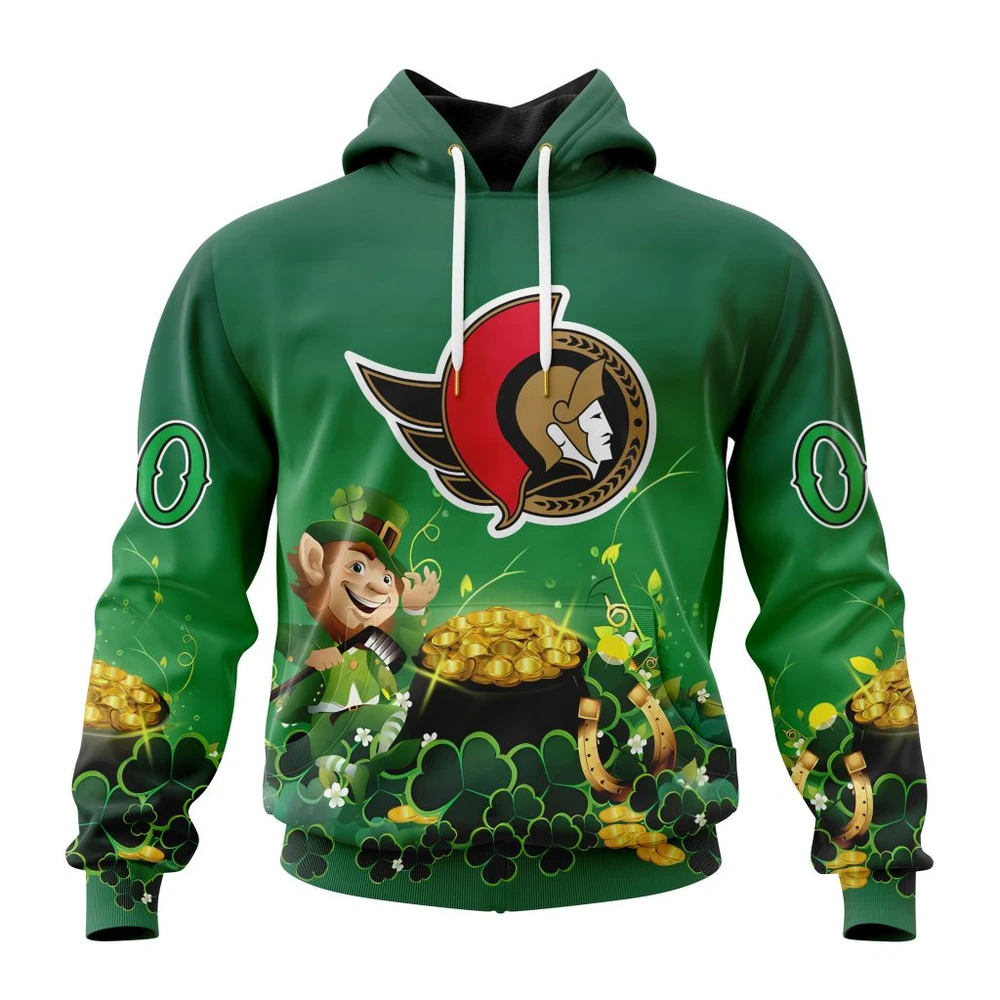 Hoodie NHL Ottawa Senators Special Design For St. Patrick's Day St2403 QTNHL080524A896HD