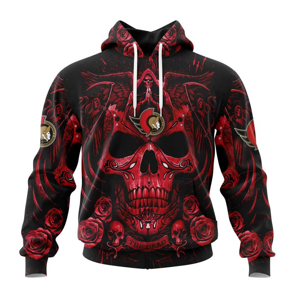 Hoodie NHL Ottawa Senators Special Design With Skull Art St2203 QTNHL080524A3123HD