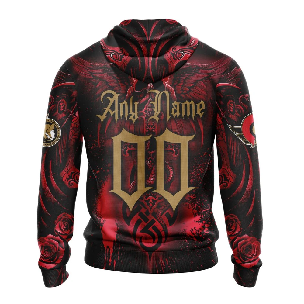 Hoodie NHL Ottawa Senators Special Design With Skull Art St2203 QTNHL080524A3123HD - Image 2