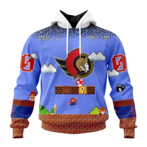 Hoodie NHL Ottawa Senators Special Kits With Super Mario Game Design QTNHL080524A2444HD