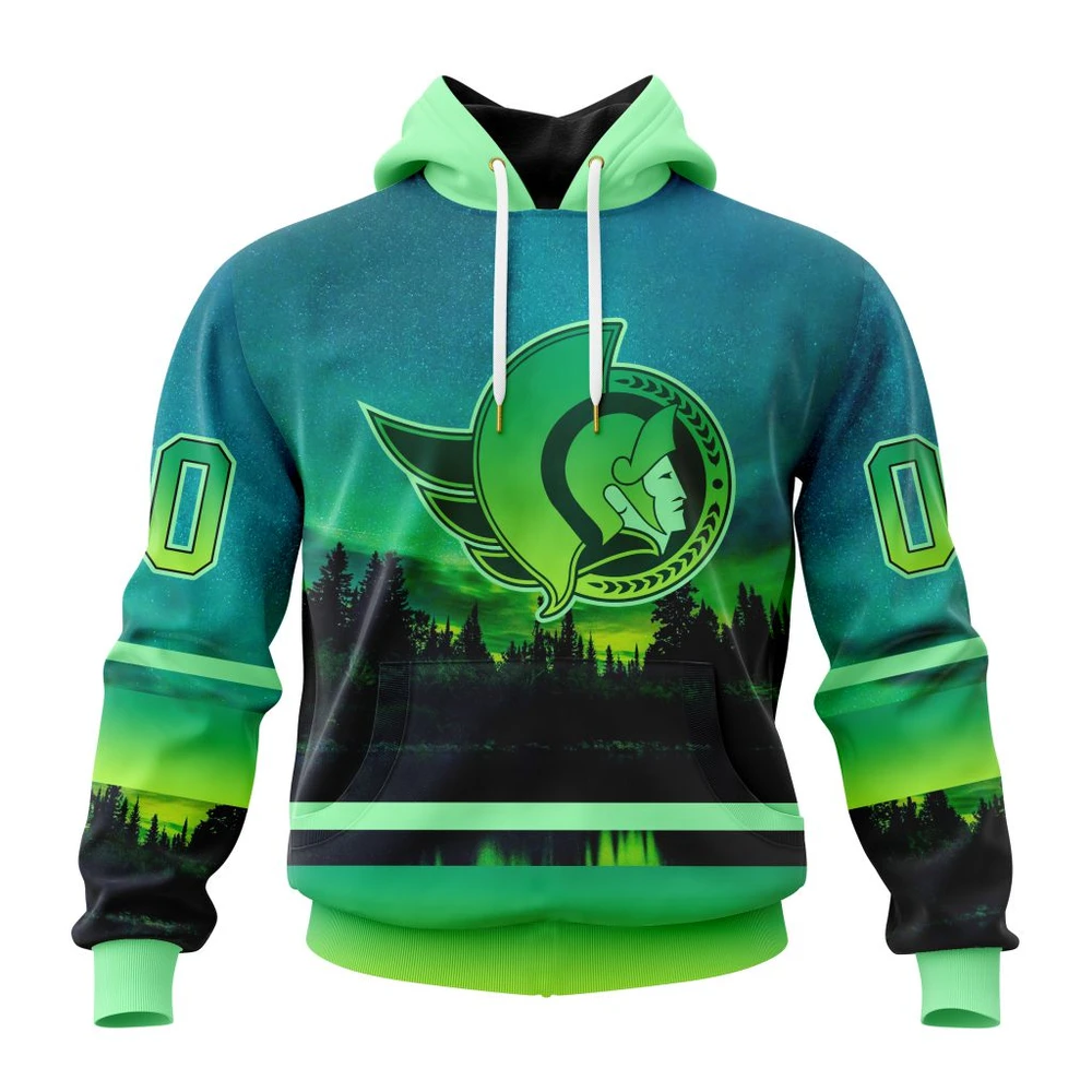 Hoodie NHL Ottawa Senators Special Northern Lights Design St2302 QTNHL080524A1374HD