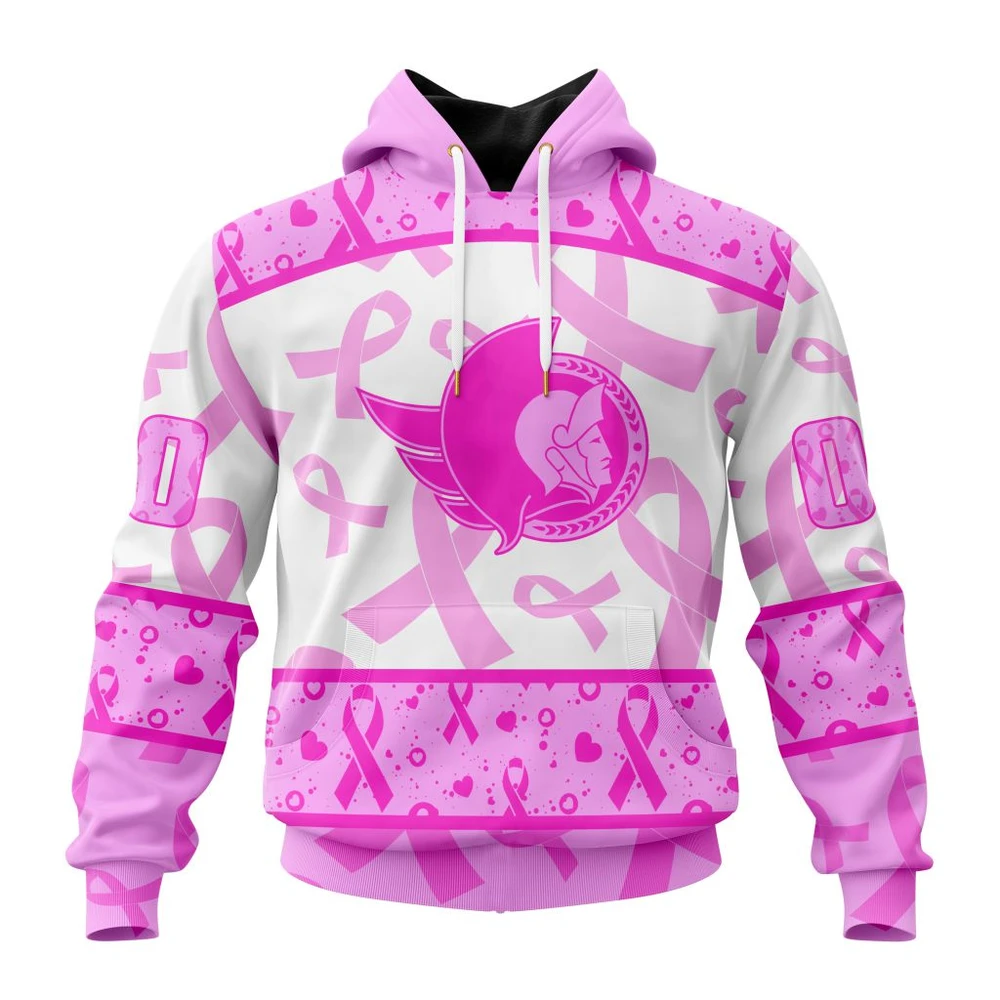 Hoodie NHL Ottawa Senators Special Pink October Breast Cancer Awareness Month St2302 QTNHL080524A1859HD