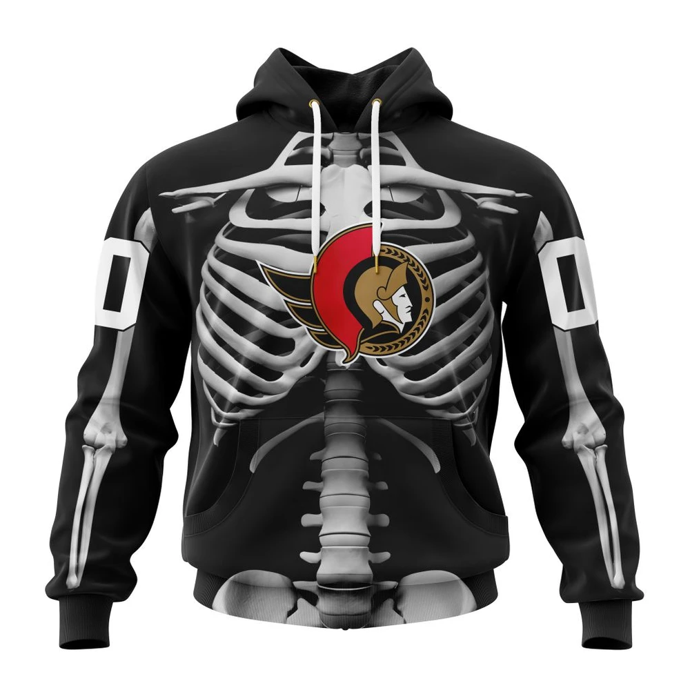 Hoodie NHL Ottawa Senators Special Skeleton Costume For Halloween St2301 QTNHL080524A2023HD
