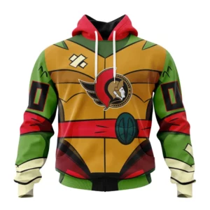 Hoodie NHL Ottawa Senators Special Teenage Mutant Ninja Turtles Design St2301 QTNHL080524A2266HD