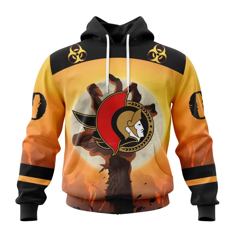 Hoodie NHL Ottawa Senators Special Zombie Design For Halloween St2305 QTNHL080524A1934HD