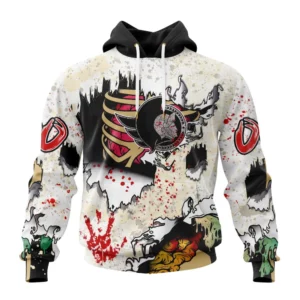 Hoodie NHL Ottawa Senators Special Zombie Style For Halloween St2304 QTNHL080524A1965HD