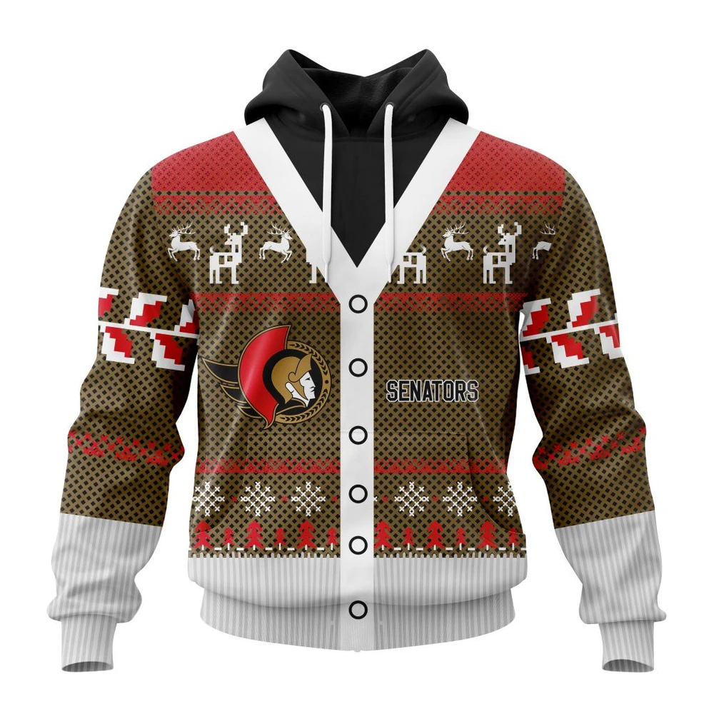 Hoodie NHL Ottawa Senators, Specialized Chrismas Season QTNHL080524A2791HD