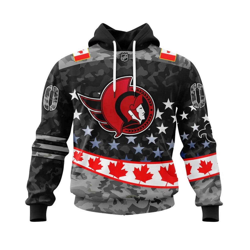 Hoodie NHL Ottawa Senators, Specialized Color And Our Beloved Canadien Flag Color V0422 QTNHL080524A3976HD