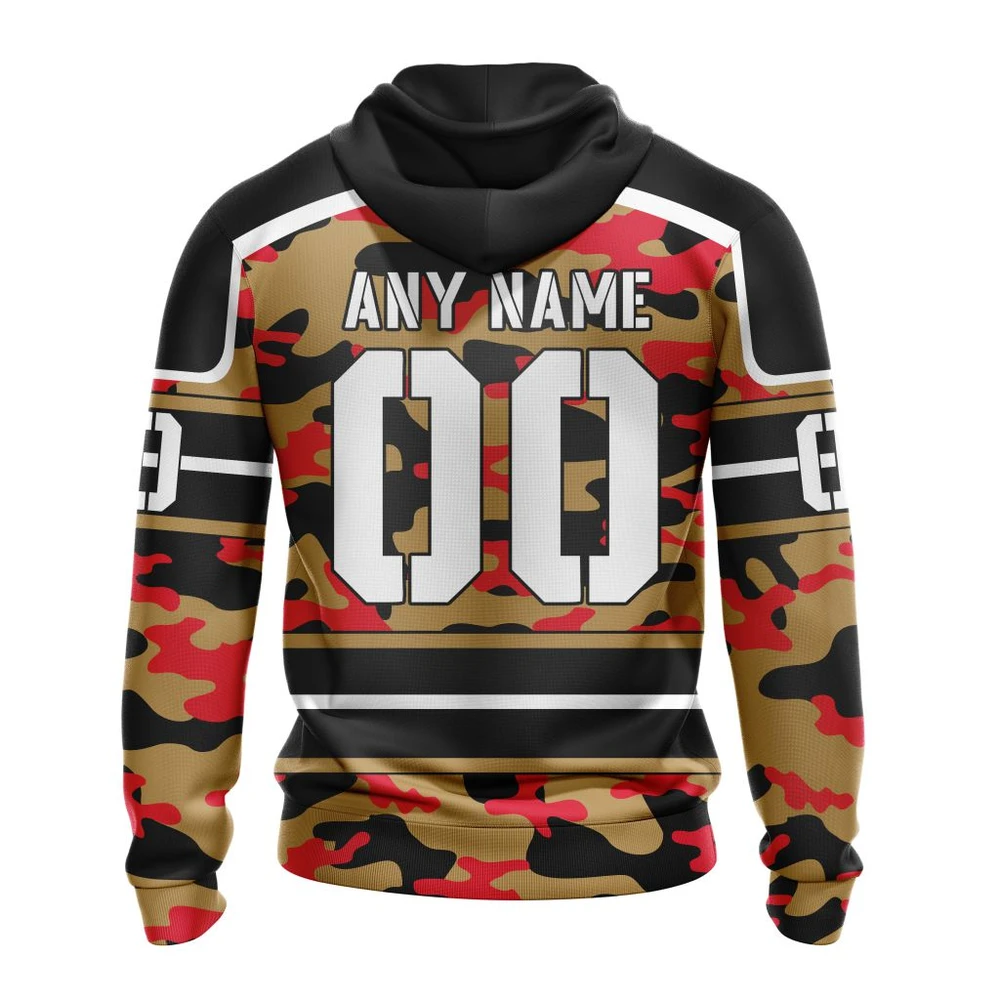 Hoodie NHL Ottawa Senators, Specialized Design Wih Camo Team Color And Military Force Logo QTNHL080524A3530HD - Image 2