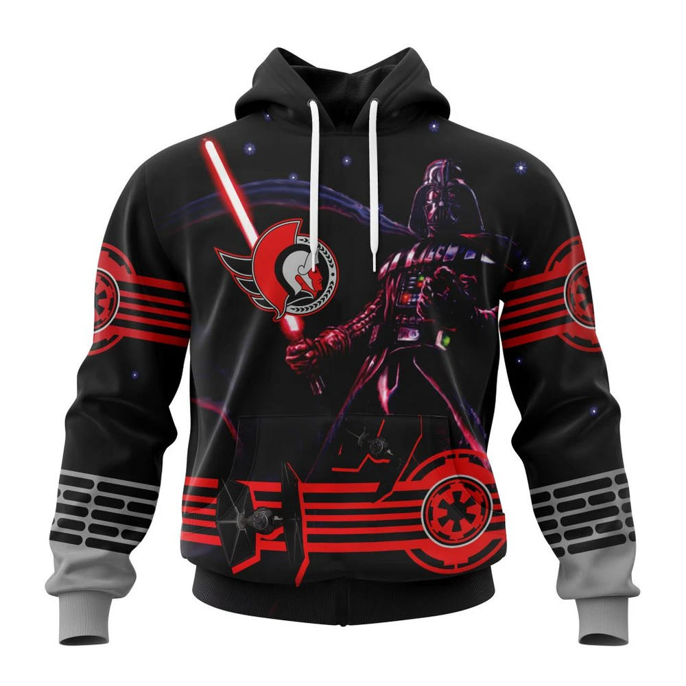 Hoodie NHL Ottawa Senators, Specialized Starwar Darth Vader Version Jersey QTNHL080524A3173HD