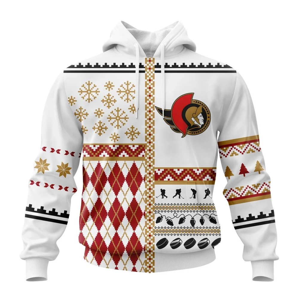 Hoodie NHL Ottawa Senators, Specialized Unisex Christmas Is Coming V01 QTNHL080524A2906HD