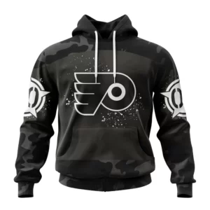 Hoodie NHL Philadelphia Flyers Special Black Camo Design For Veterans Day St2304 QTNHL080524A1606HD