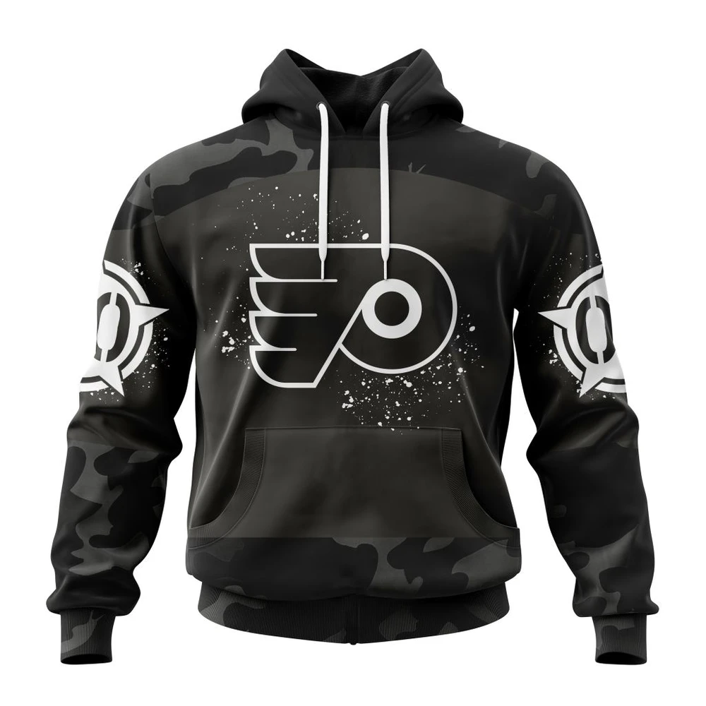 Hoodie NHL Philadelphia Flyers Special Black Camo Design For Veterans Day St2304 QTNHL080524A1606HD