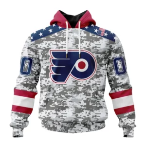 Hoodie NHL Philadelphia Flyers Special Camo Design For Veterans Day St2301 QTNHL080524A1800HD
