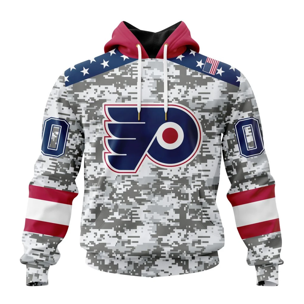 Hoodie NHL Philadelphia Flyers Special Camo Design For Veterans Day St2301 QTNHL080524A1800HD