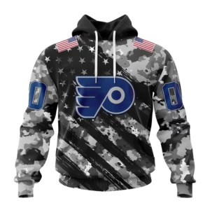 Hoodie NHL Philadelphia Flyers Special Camo Military Design St2301 QTNHL080524A2172HD