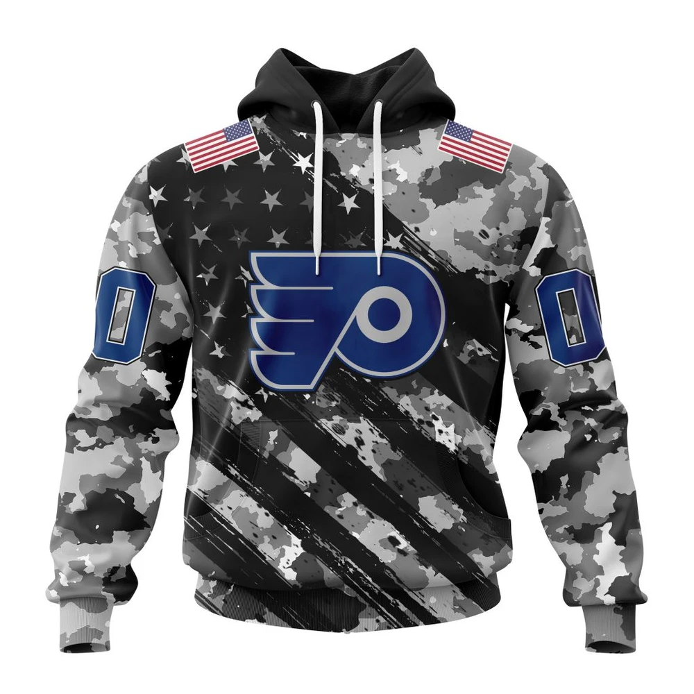Hoodie NHL Philadelphia Flyers Special Camo Military Design St2301 QTNHL080524A2172HD