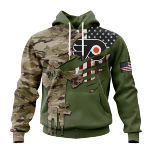 Hoodie NHL Philadelphia Flyers Special Camo Skull Design St2303 QTNHL080524A1708HD