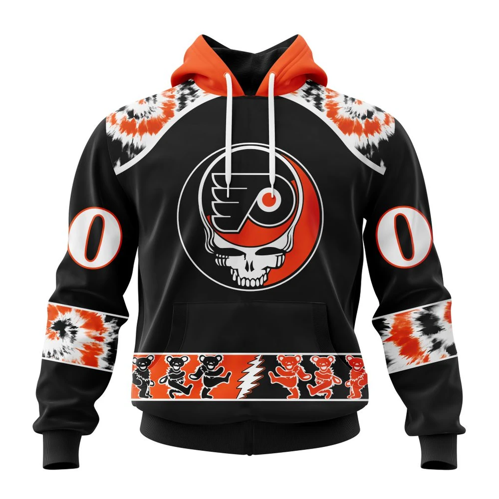 Hoodie NHL Philadelphia Flyers Special Grateful Dead Design St2301 QTNHL080524A114HD