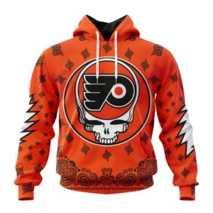 Hoodie NHL Philadelphia Flyers Special Grateful Dead Design St2303 QTNHL080524A1907HD