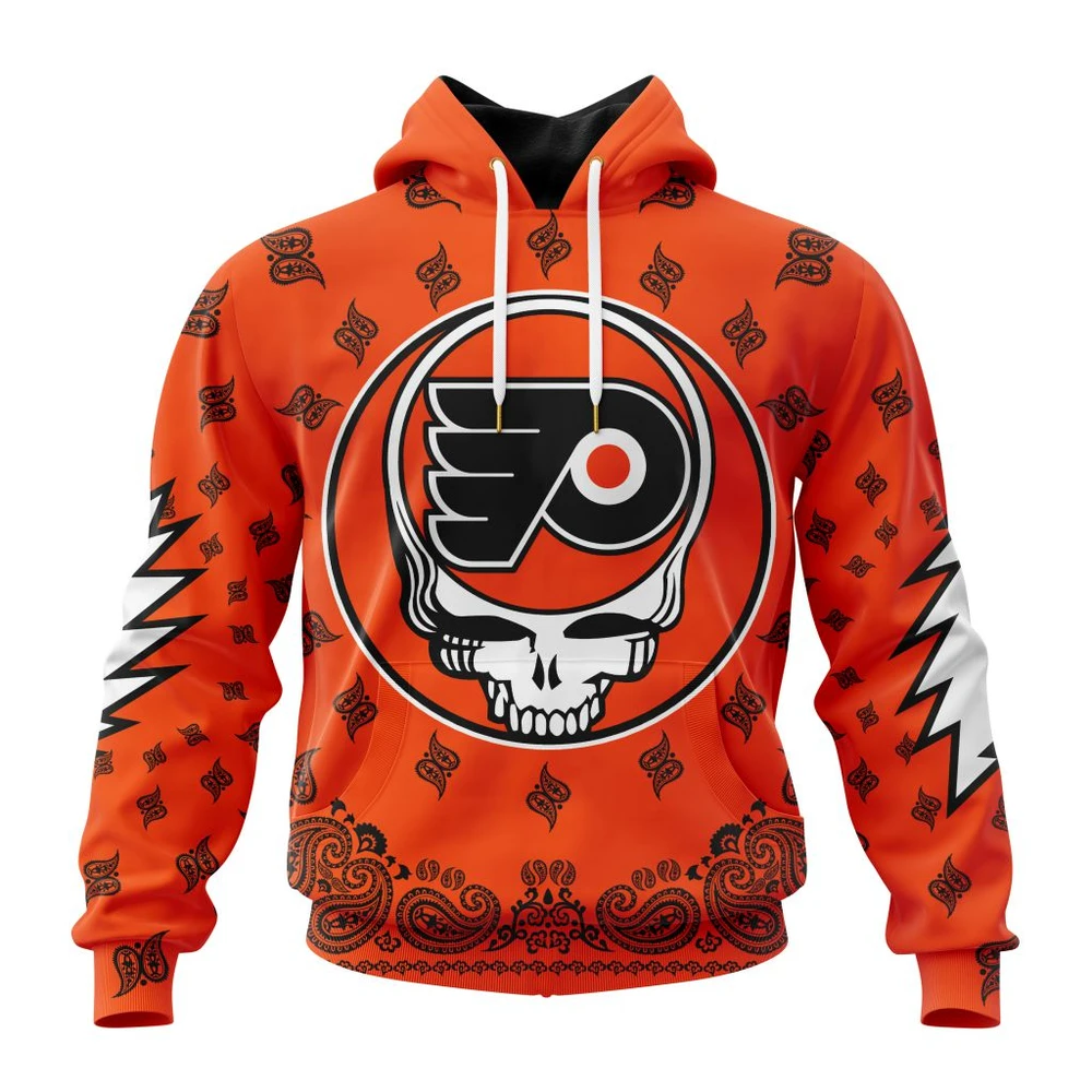Hoodie NHL Philadelphia Flyers Special Grateful Dead Design St2303 QTNHL080524A1907HD
