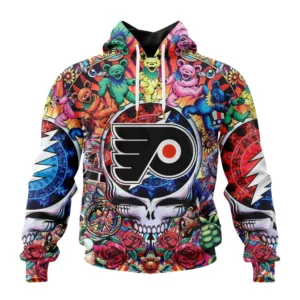 Hoodie NHL Philadelphia Flyers Special Grateful Dead Design St2304 QTNHL080524A1886HD