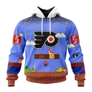 Hoodie NHL Philadelphia Flyers Special Kits With Super Mario Game Design QTNHL080524A2443HD