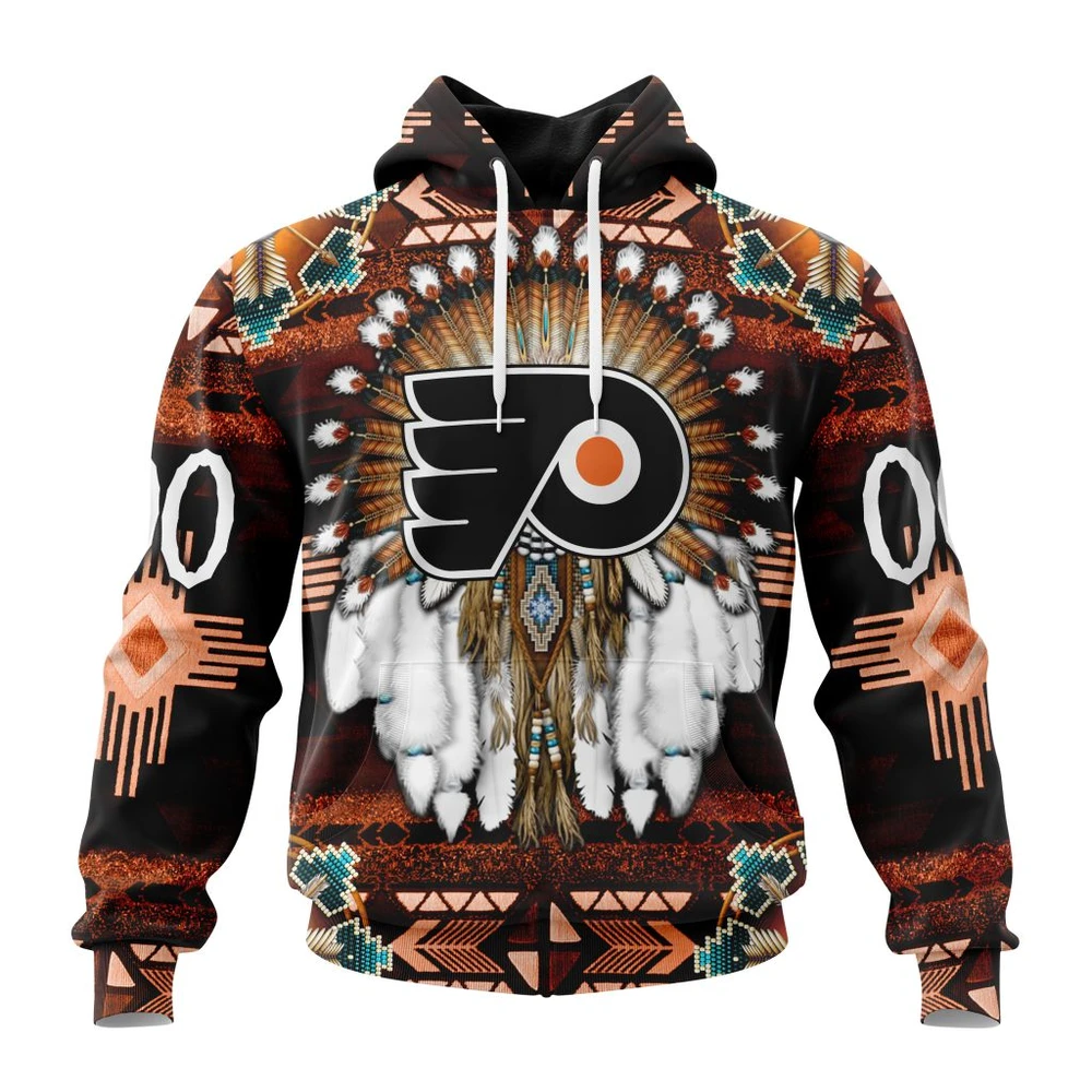 Hoodie NHL Philadelphia Flyers Special Native Costume Design St2202 QTNHL080524A129HD