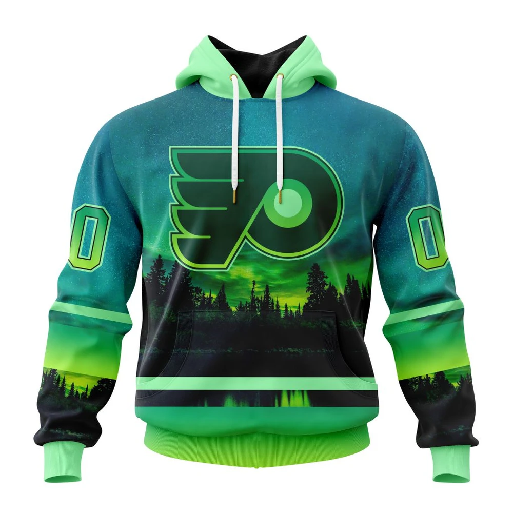 Hoodie NHL Philadelphia Flyers Special Northern Lights Design St2302 QTNHL080524A1373HD
