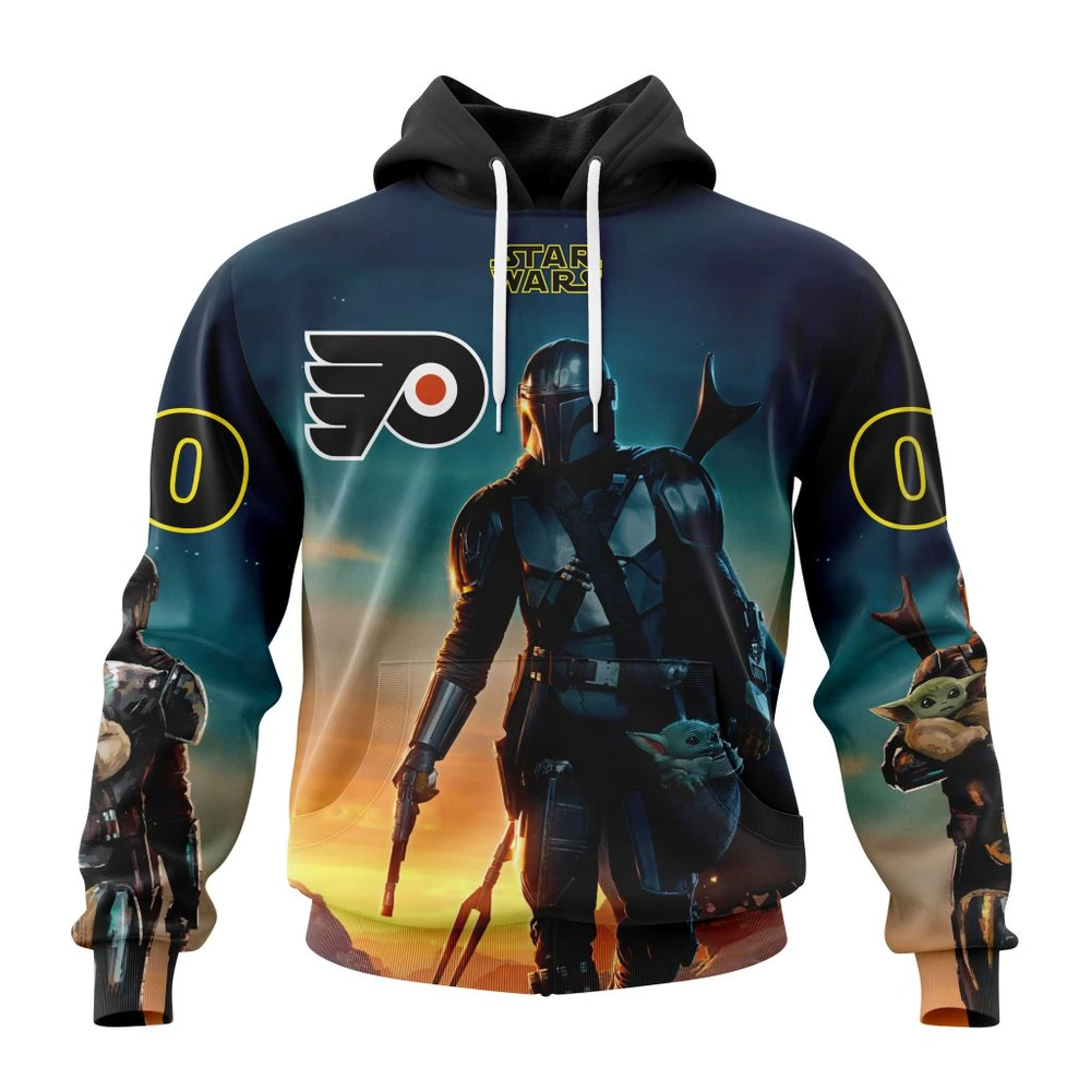 Hoodie NHL Philadelphia Flyers Special Star Wars The Mandalorian Design St2401 QTNHL080524A698HD