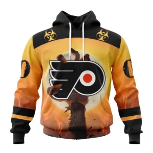 Hoodie NHL Philadelphia Flyers Special Zombie Design For Halloween St2305 QTNHL080524A1933HD