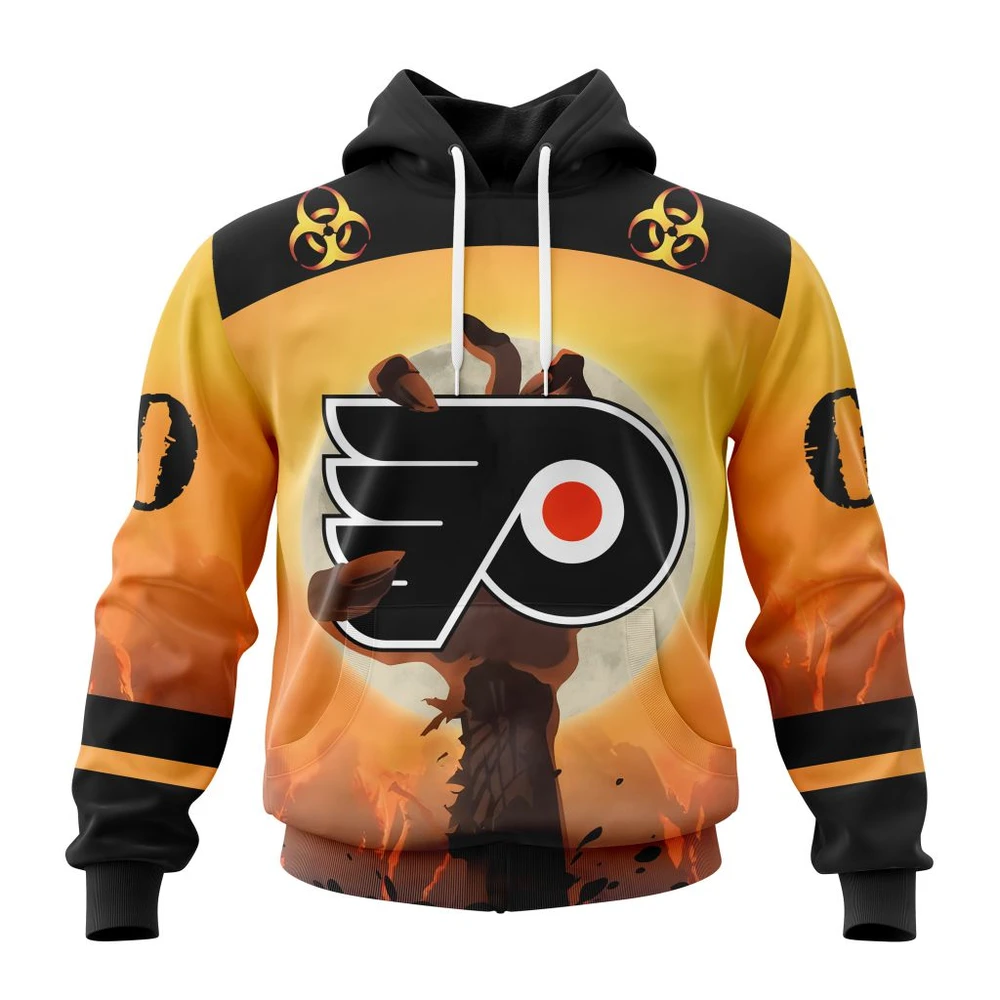 Hoodie NHL Philadelphia Flyers Special Zombie Design For Halloween St2305 QTNHL080524A1933HD