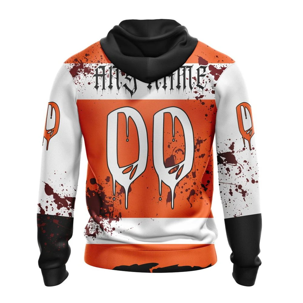 Hoodie NHL Philadelphia Flyers, Specialized Design Jersey With Your Ribs For Halloween QTNHL080524A3500HD - Image 2