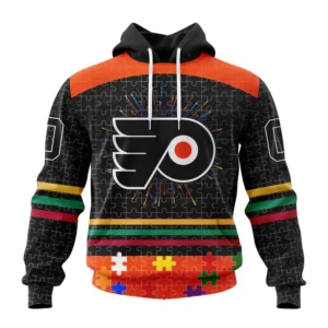 Hoodie NHL Philadelphia Flyers, Specialized Fearless Aganst Autism V0122 QTNHL080524A2516HD
