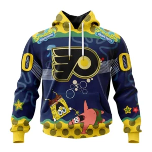 Hoodie NHL Philadelphia Flyers, Specialized Jersey With Spongebob QTNHL080524A3319HD