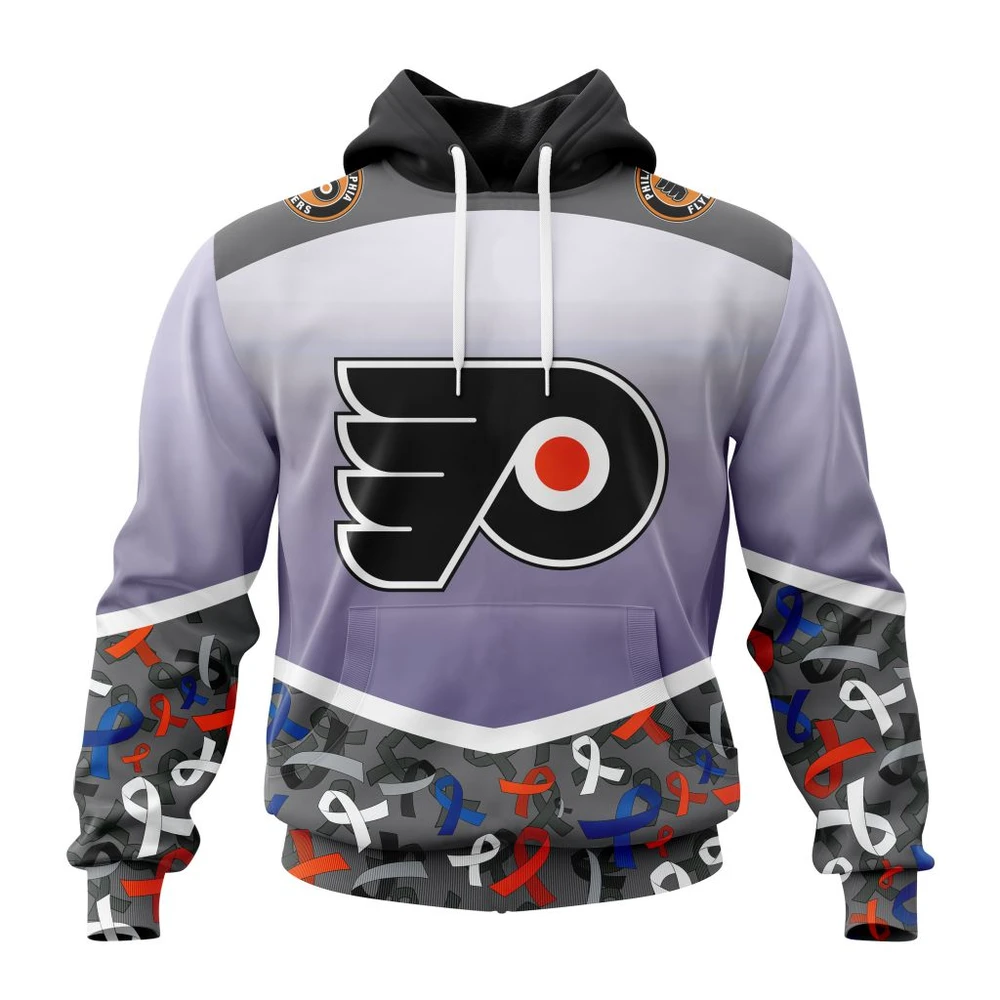 Hoodie NHL Philadelphia Flyers, Specialized Sport Fights Again All Cancer V0122 QTNHL080524A3353HD