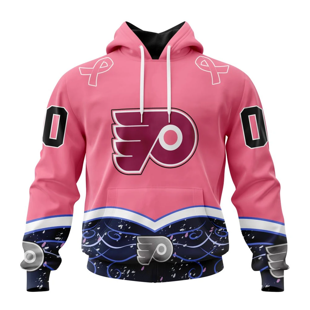 Hoodie NHL Philadelphia Flyers, Specialized Unisex For Hockey Fights Cancer QTNHL080524A2820HD