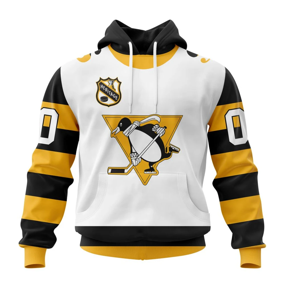 Hoodie NHL Pittsburgh Penguins Personalized Heritage Design St2401 QTNHL080524A656HD