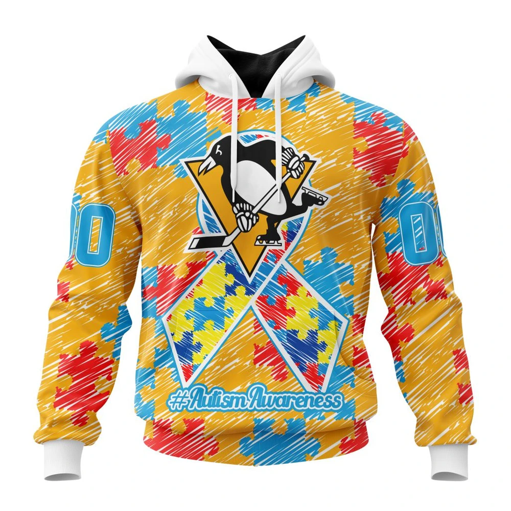 Hoodie NHL Pittsburgh Penguins Special Autism Awareness Design St2201 QTNHL080524A2468HD