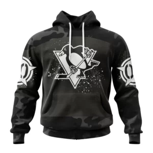 Hoodie NHL Pittsburgh Penguins Special Black Camo Design For Veterans Day St2304 QTNHL080524A1605HD