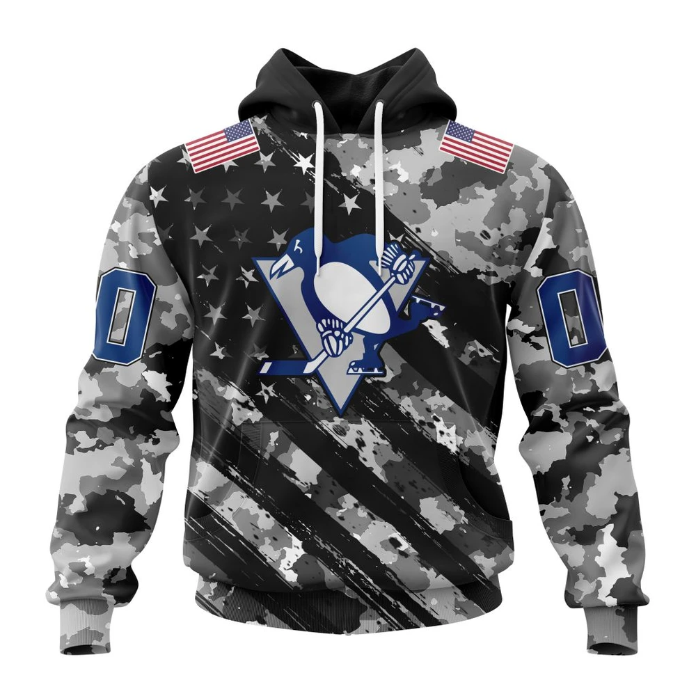 Hoodie NHL Pittsburgh Penguins Special Camo Military Design St2301 QTNHL080524A2171HD