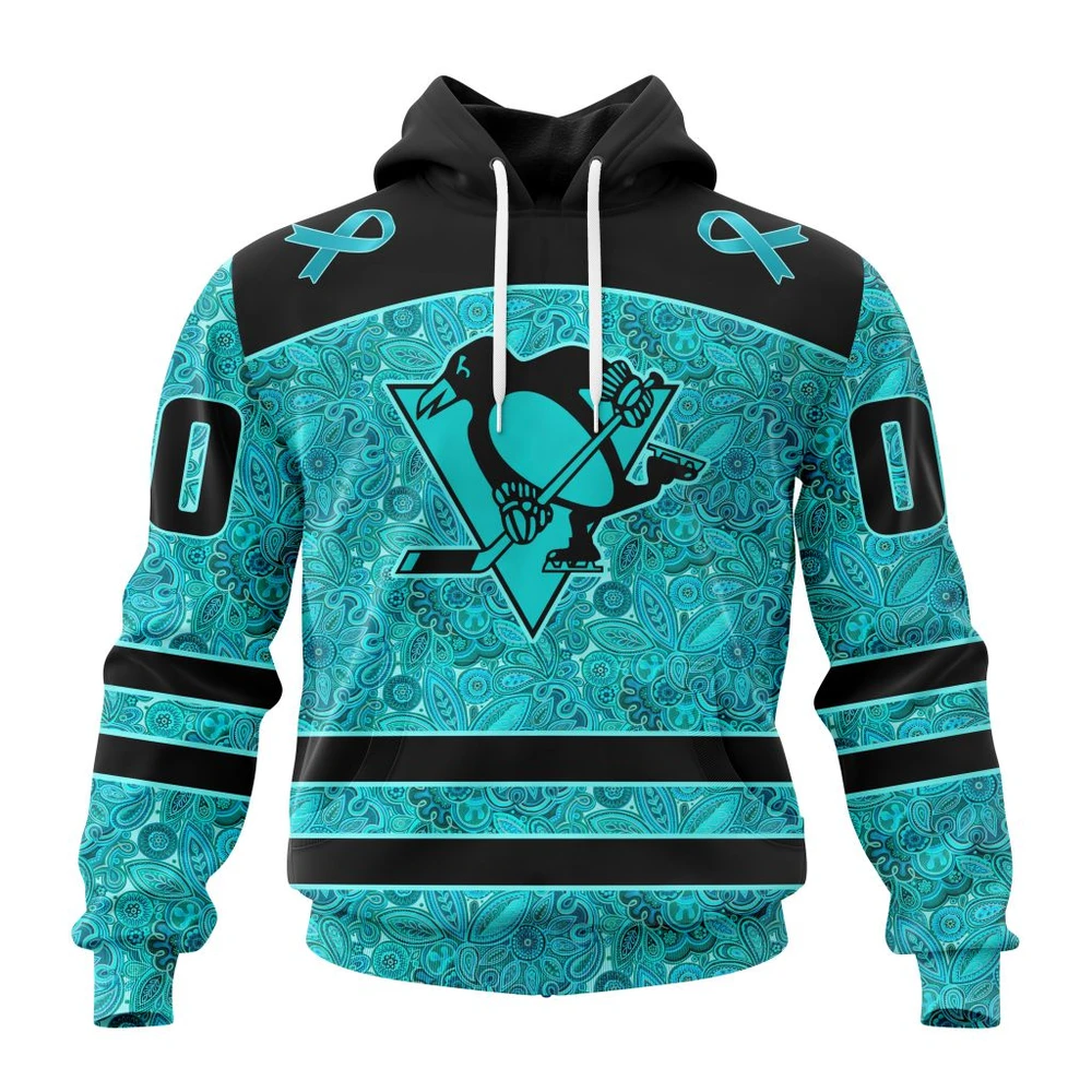 Hoodie NHL Pittsburgh Penguins Special Design Fight Ovarian Cancer St2201 QTNHL080524A2412HD