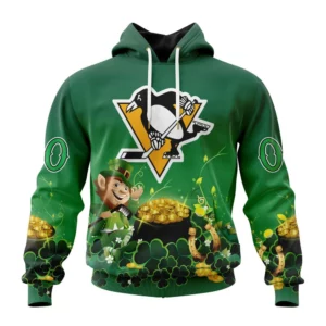 Hoodie NHL Pittsburgh Penguins Special Design For St. Patrick&apos;s Day St2403 QTNHL080524A894HD
