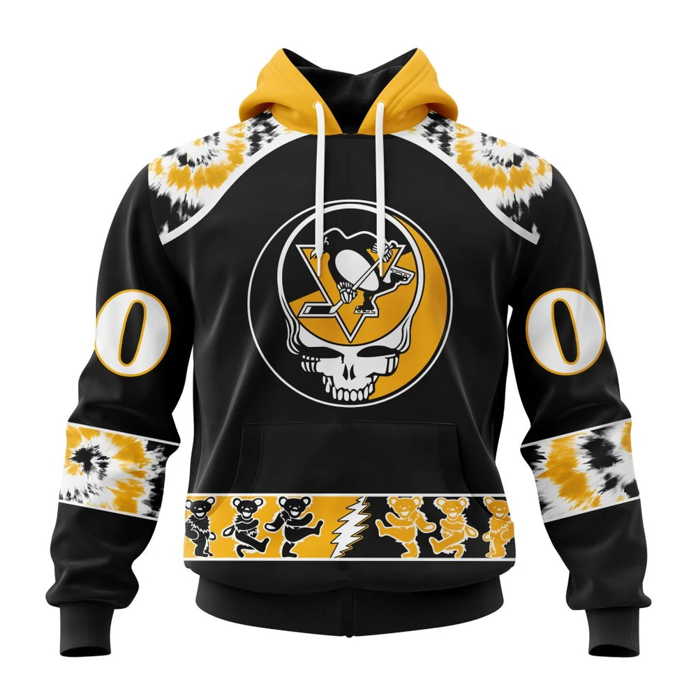 Hoodie NHL Pittsburgh Penguins Special Grateful Dead Design St2301 QTNHL080524A48HD