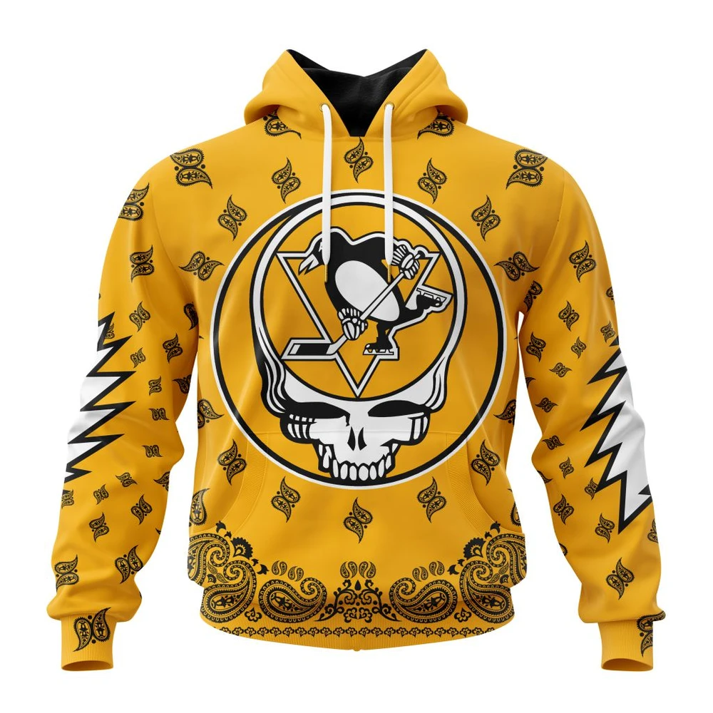 Hoodie NHL Pittsburgh Penguins Special Grateful Dead Design St2303 QTNHL080524A1906HD