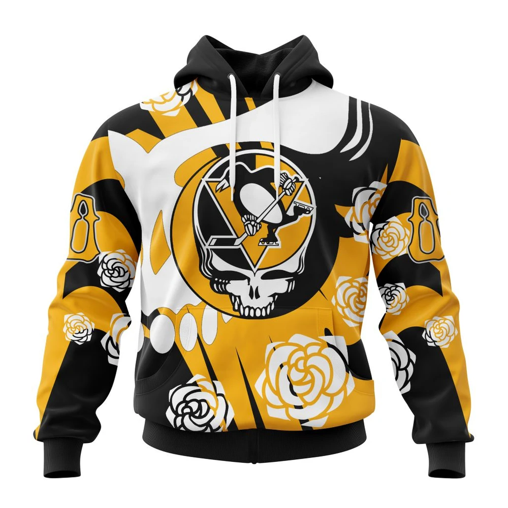 Hoodie NHL Pittsburgh Penguins Special Grateful Dead Design St2305 QTNHL080524A1271HD