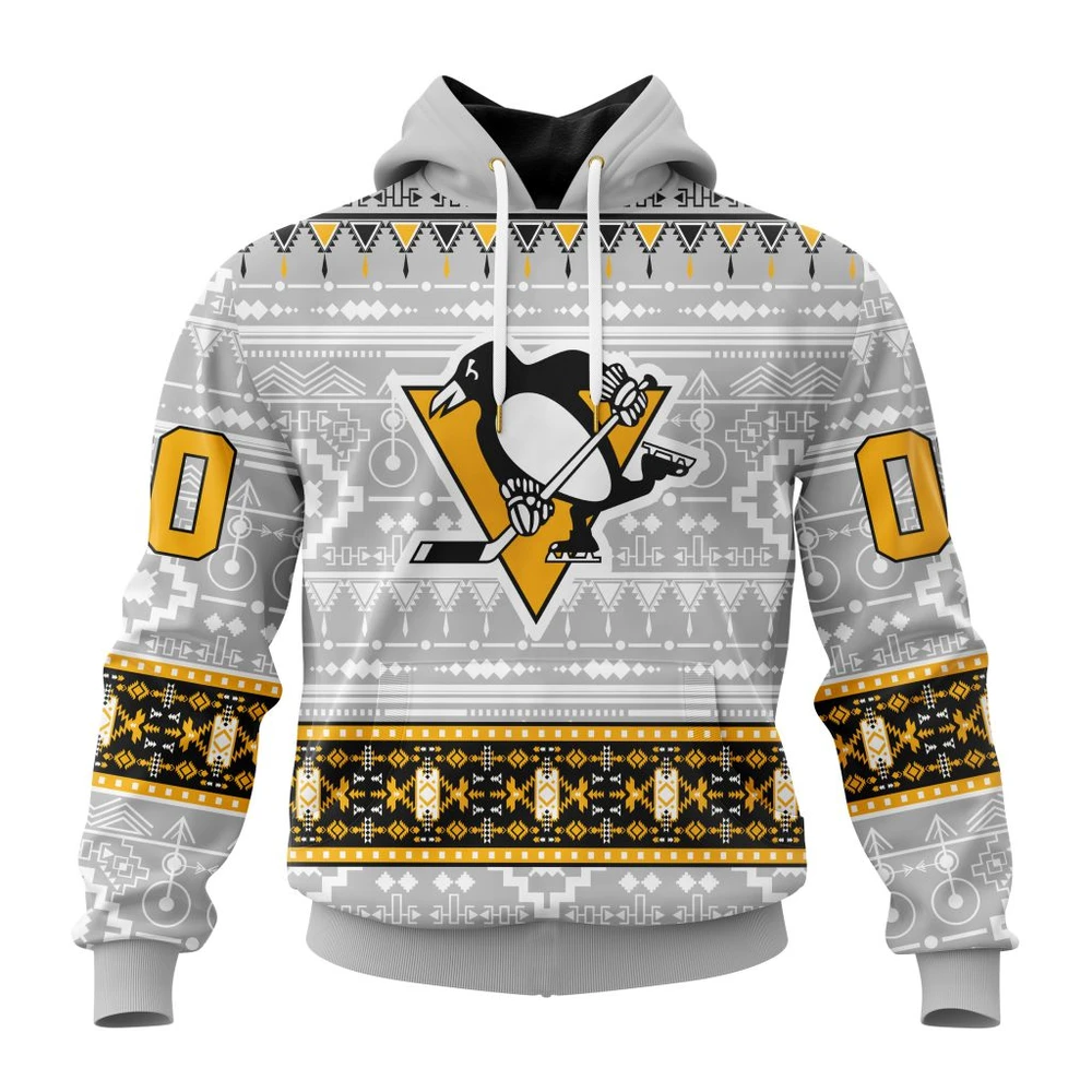 Hoodie NHL Pittsburgh Penguins Special Native Design St2302 QTNHL080524A2051HD