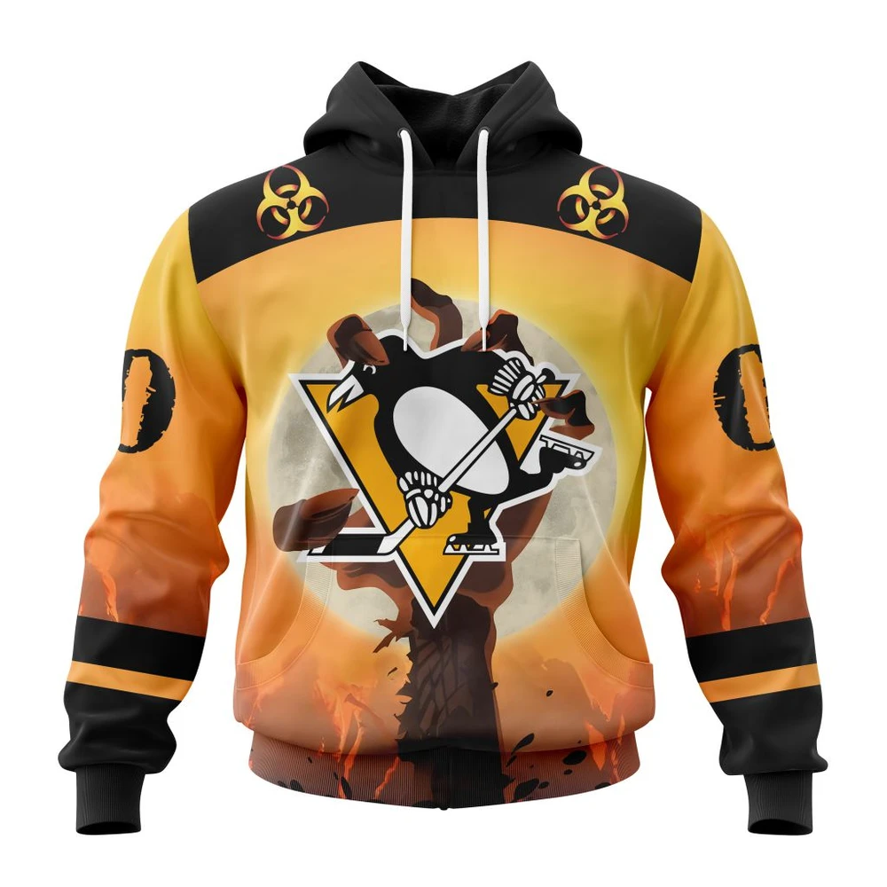Hoodie NHL Pittsburgh Penguins Special Zombie Design For Halloween St2305 QTNHL080524A1932HD
