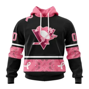 Hoodie NHL Pittsburgh Penguins, Specialized Design In Classic Style With Paisley! In October We Wear Pink Breast Cancer QTNHL080524A3585HD