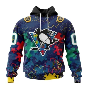 Hoodie NHL Pittsburgh Penguins, Specialized Fearless Aganst Autism QTNHL080524A2621HD